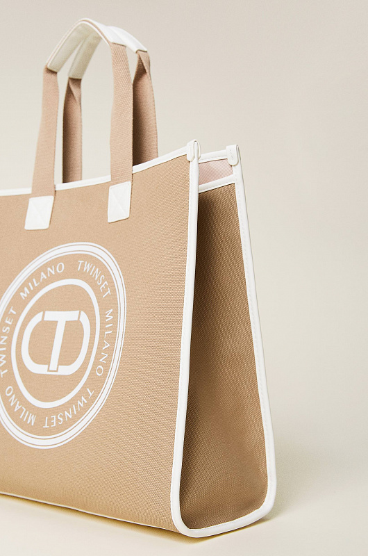 Холщовая сумка-шоппер с логотипом