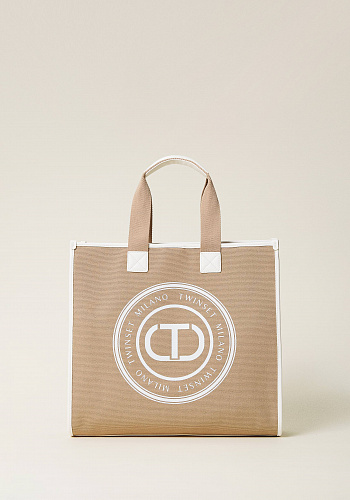 Холщовая сумка-шоппер с логотипом